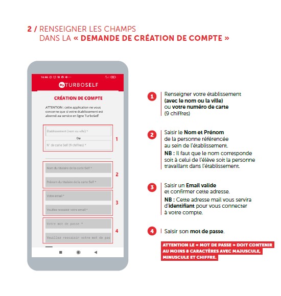 Capture d'écran de l'interface Turbo Self utilisée pour la restauration scolaire du Lycée polyvalent La Hotoie Amiens