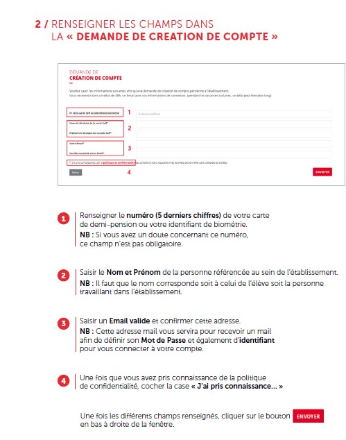 Capture d'écran de l'interface Turbo Self utilisée pour la restauration scolaire du Lycée polyvalent La Hotoie Amiens